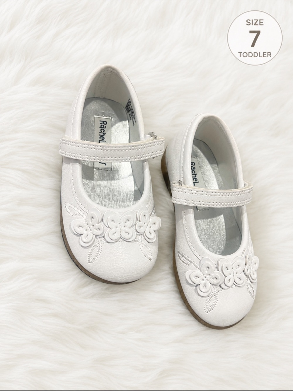 🤍 Rachel Shoes White Mary Jane – Size 7 (Toddler) 🤍
